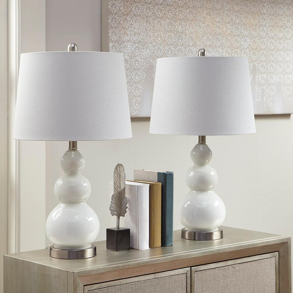 Olliix.com Table Lamps - Covey Table Lamp White (Set of 2)