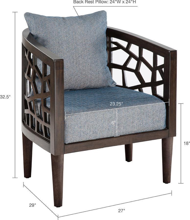 Olliix.com Accent Chairs - Crackle Accent Chair Blue