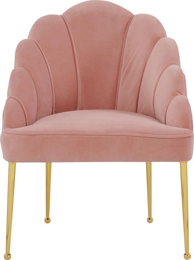 Tov Furniture Accent Chairs - Daisy Blush Velvet Chair Gold & Blush