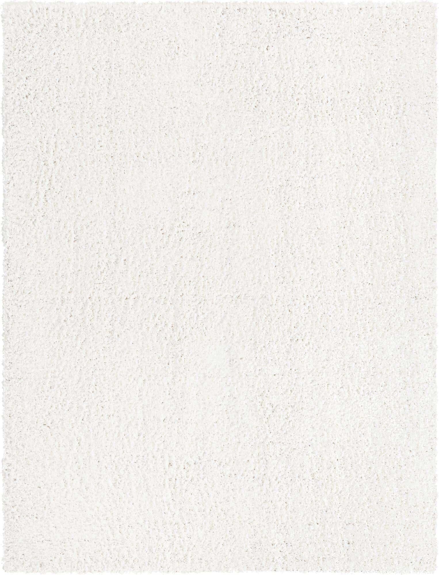 Unique Loom Indoor Rugs - Davos Shag Solid Rectangular 8x10 Rug Ivory