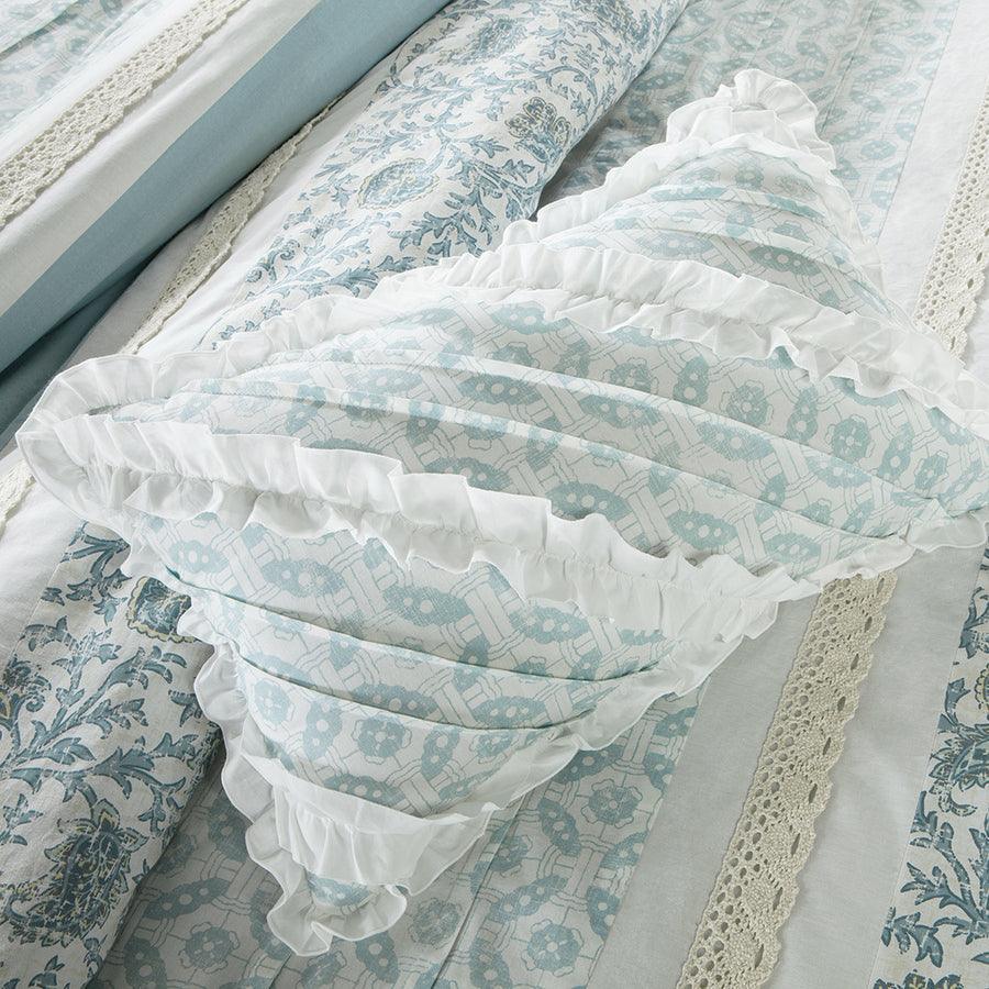 Olliix.com Duvet & Duvet Sets - Dawn Cottage/Country 9 Pc Cotton Percale Duvet Cover Set King Blue