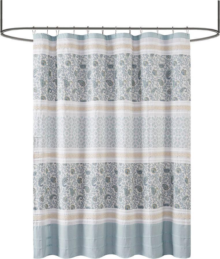 Olliix.com Shower Curtains - Dawn Cotton Shower Curtain Blue