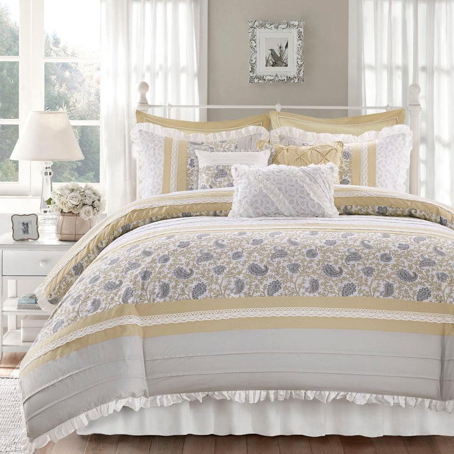 Shop Dawn Shabby Chic 9 Piece Cotton Percale Comforter Set Yellow