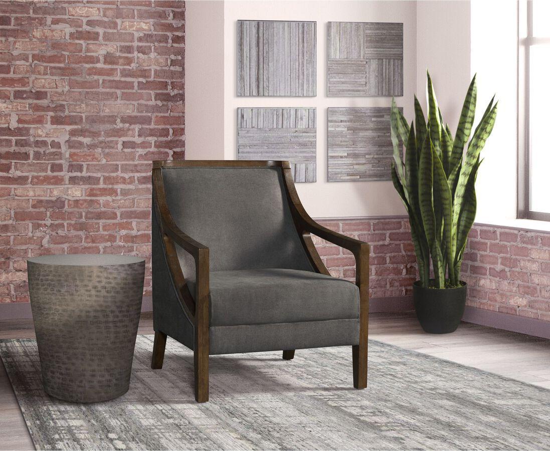 Elements Accent Chairs - Dayna Accent Chair with Brown Frame Charcoal