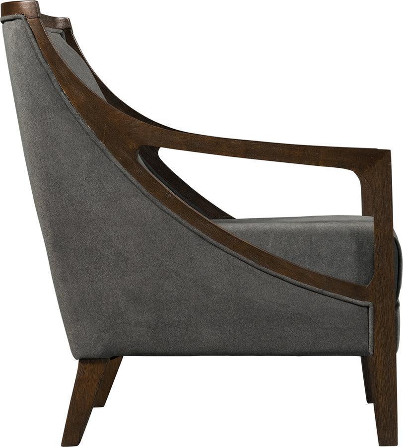 Elements Accent Chairs - Dayna Accent Chair with Brown Frame Charcoal