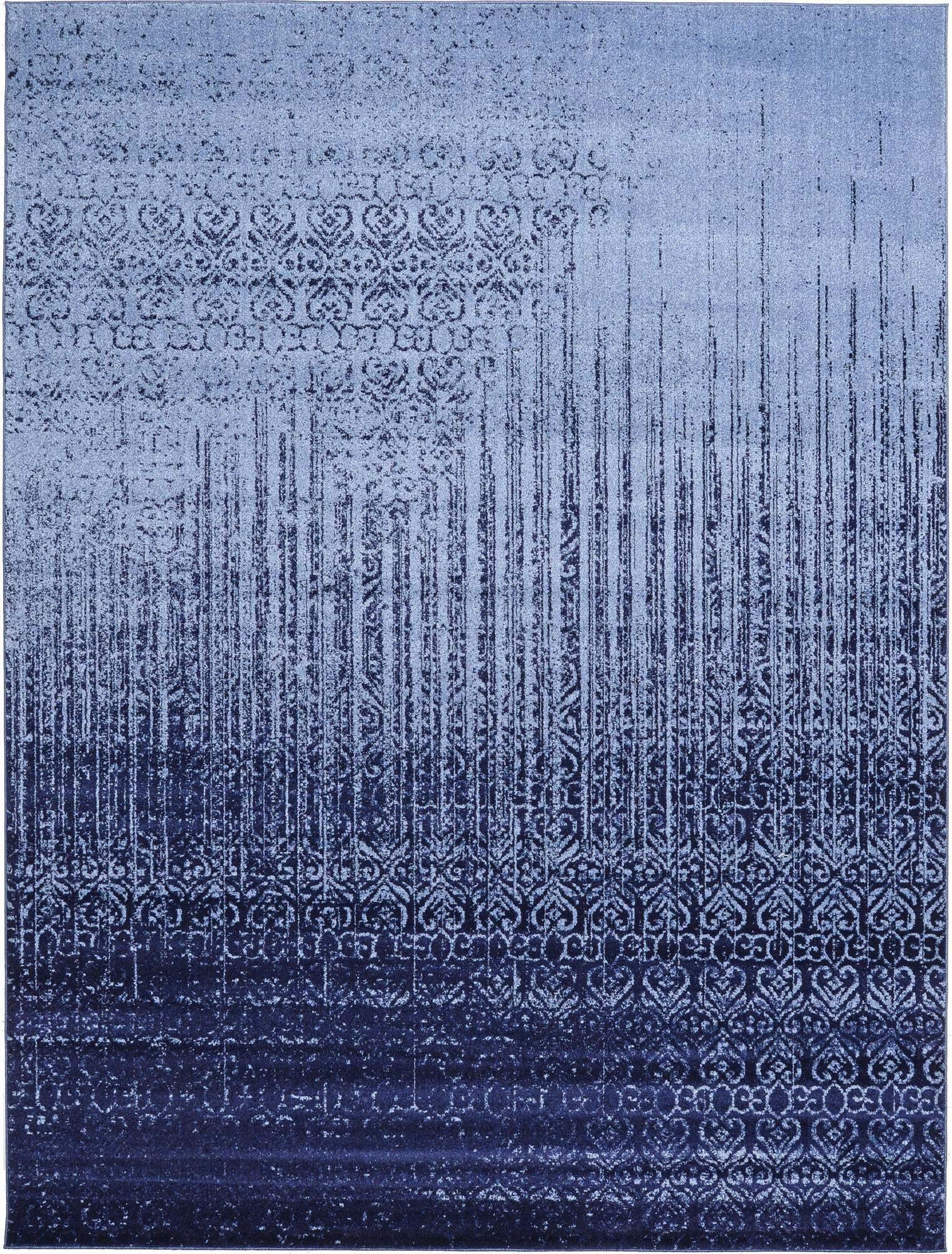 Unique Loom Indoor Rugs - Del Mar Geometric Rectangular 9x12 Rug Blue & Navy Blue