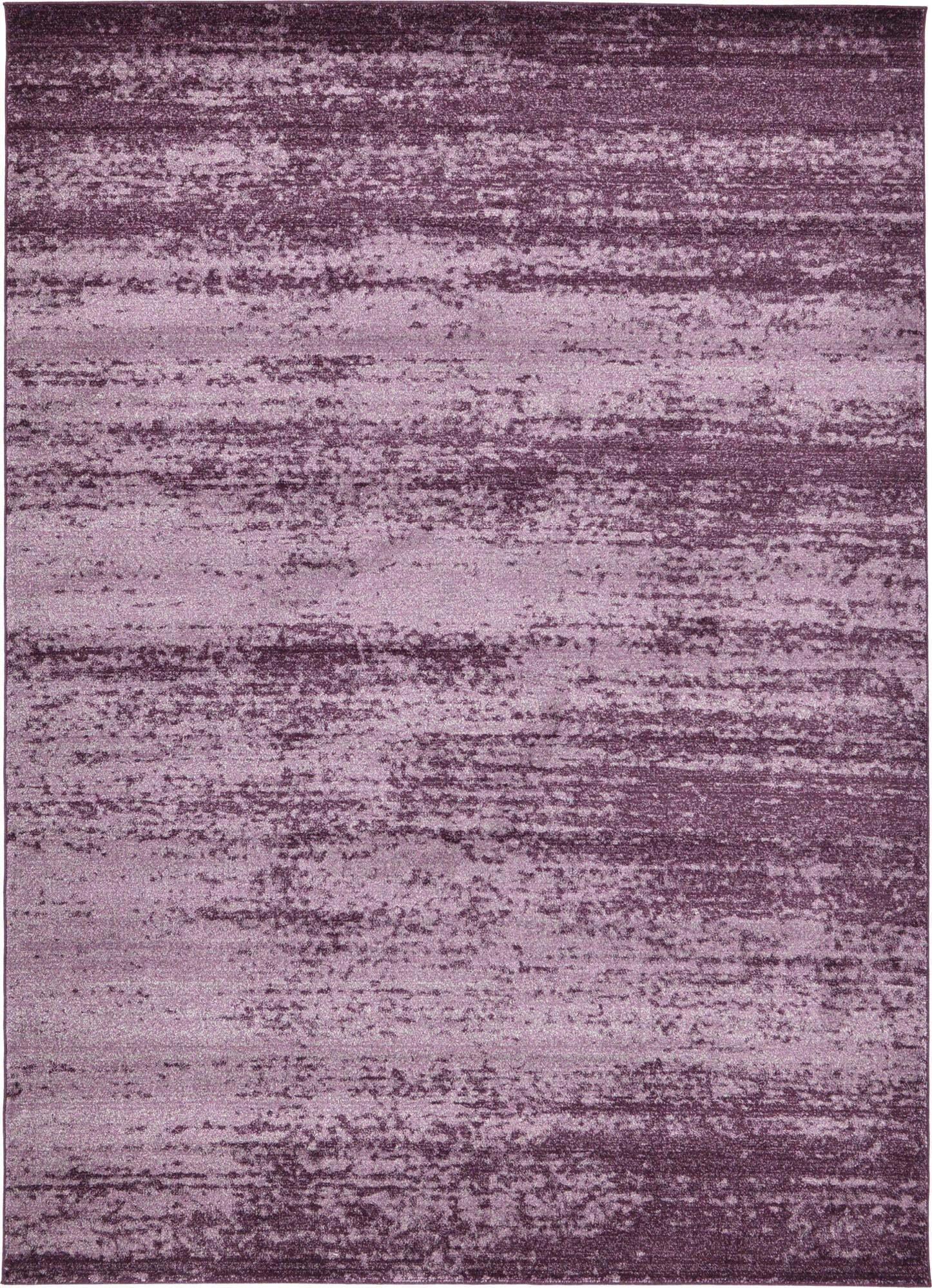 Unique Loom Indoor Rugs - Del Mar Solid Rectangular 8x11 Rug Violet & Eggplant Purple