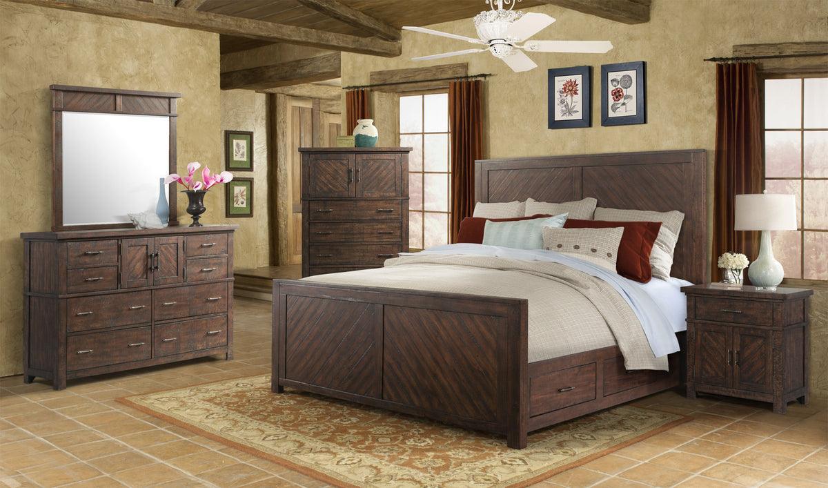 Elements Bedroom Sets - Dex Queen Platform Storage 5Pc Bedroom Set