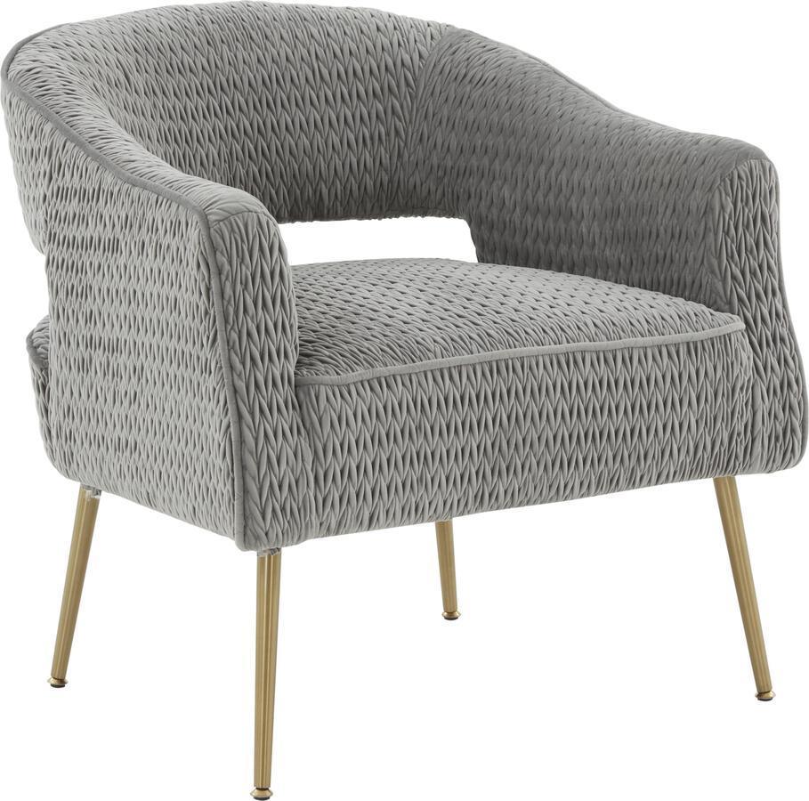 Tov Furniture Accent Chairs - Diana Grey Velvet Accent Chair