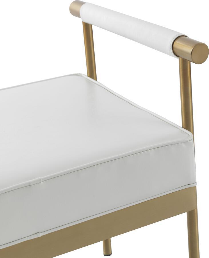 Tov Furniture Benches - Diva White Vegan Leather Bench