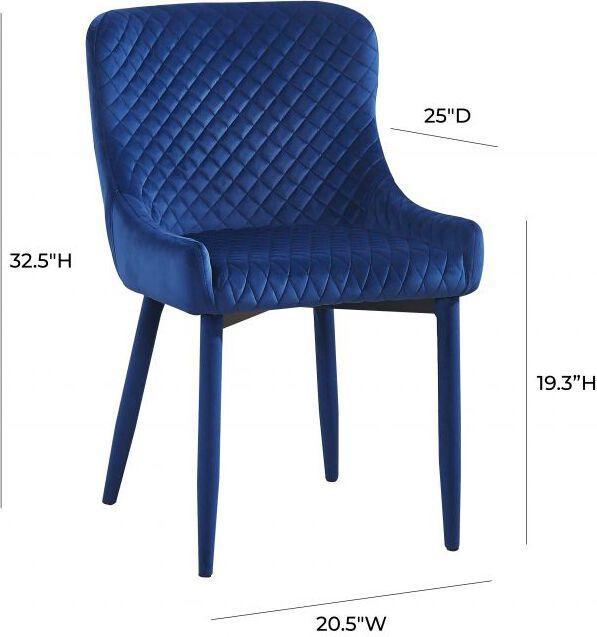 Tov Furniture Accent Chairs - Draco Navy Velvet Chair