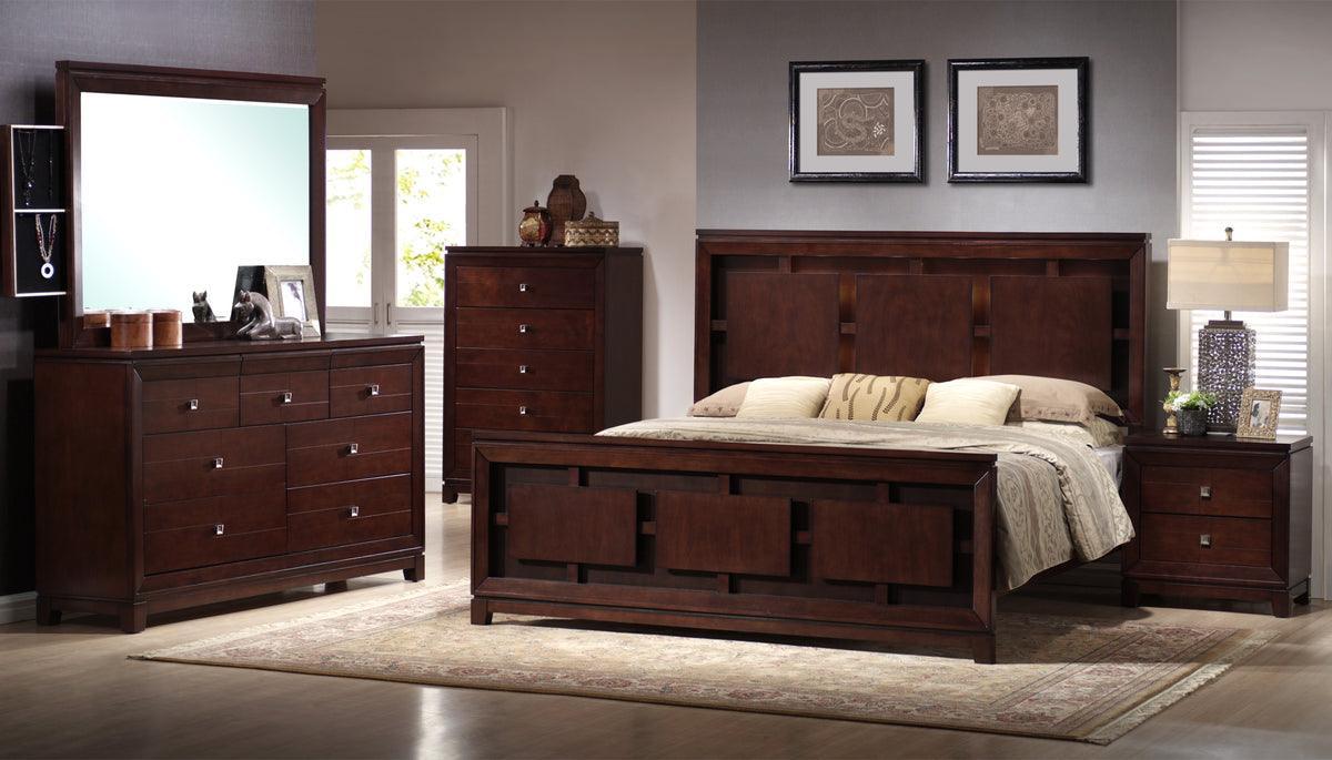 Elements Bedroom Sets - Easton King Panel 3PC Bedroom Set Cherry