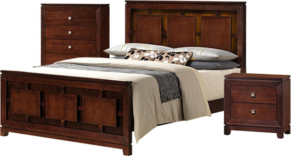 Elements Bedroom Sets - Easton King Panel 3PC Bedroom Set Cherry