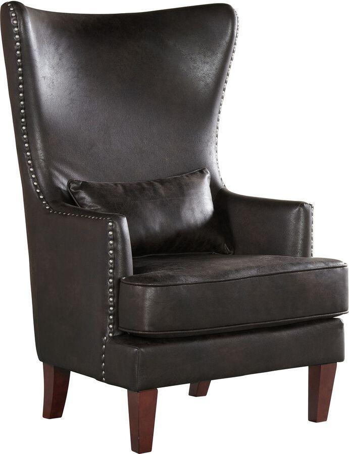 Elements Accent Chairs - Elia Chair with Chrome Nails Sierra Espresso