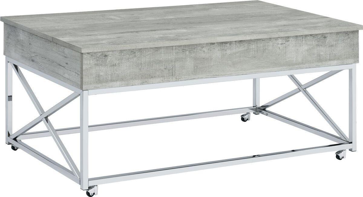 Elements Coffee Tables - Eliott Occasional Lift Top Coffee Table W/ Castors Gray