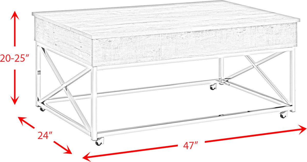 Elements Coffee Tables - Eliott Occasional Lift Top Coffee Table W/ Castors Gray