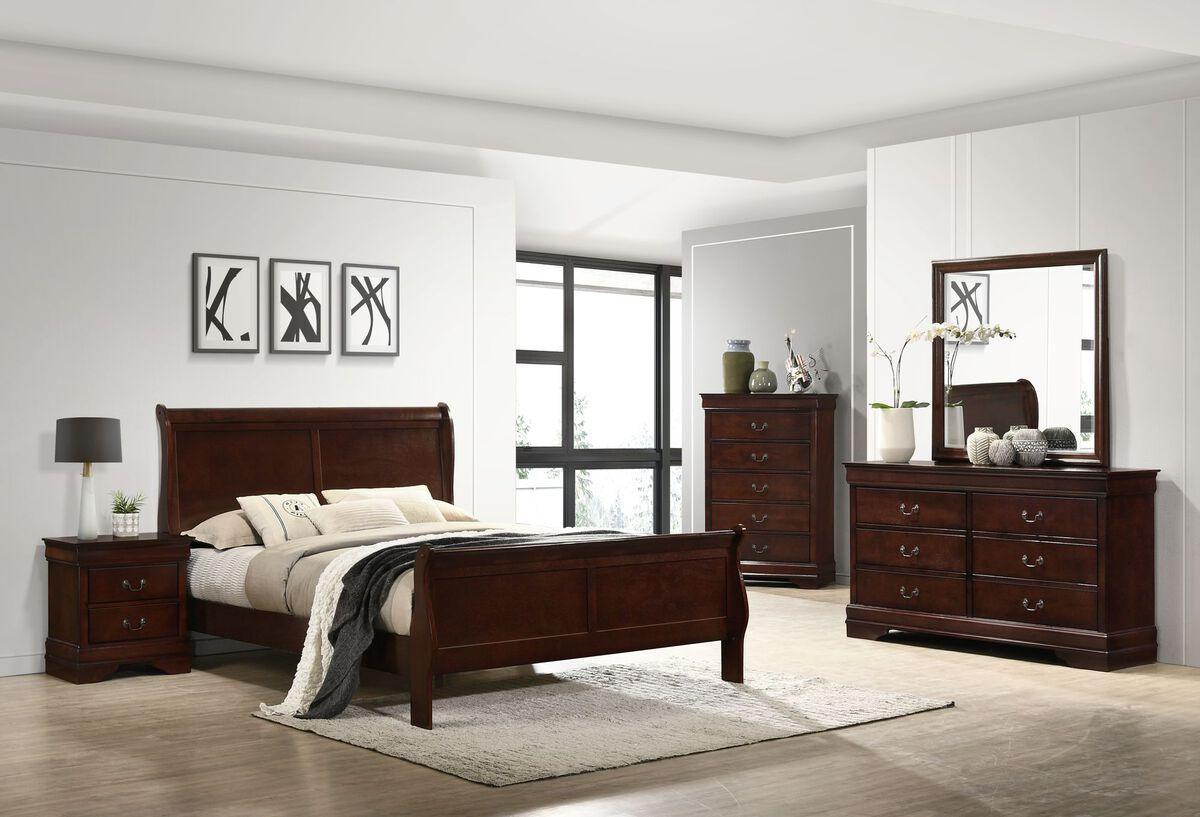 Elements Bedroom Sets - Ellington Full Panel 3Pc Bedroom Set In Cherry