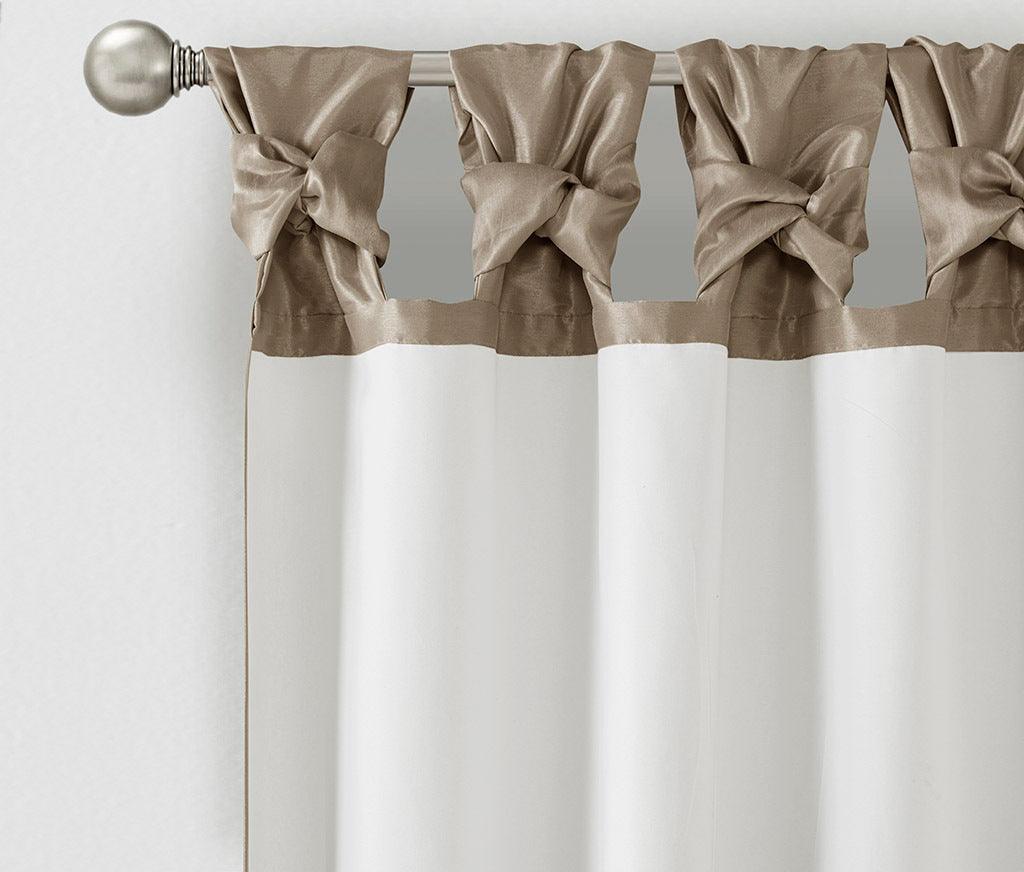 Olliix.com Curtains - Emilia 108" Twist Tab Window Curtain Collection Pewter