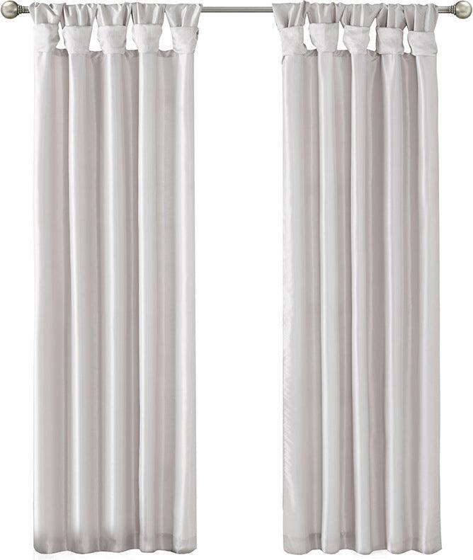 Olliix.com Curtains - Emilia 108" Twist Tab Window Curtain Collection Silver