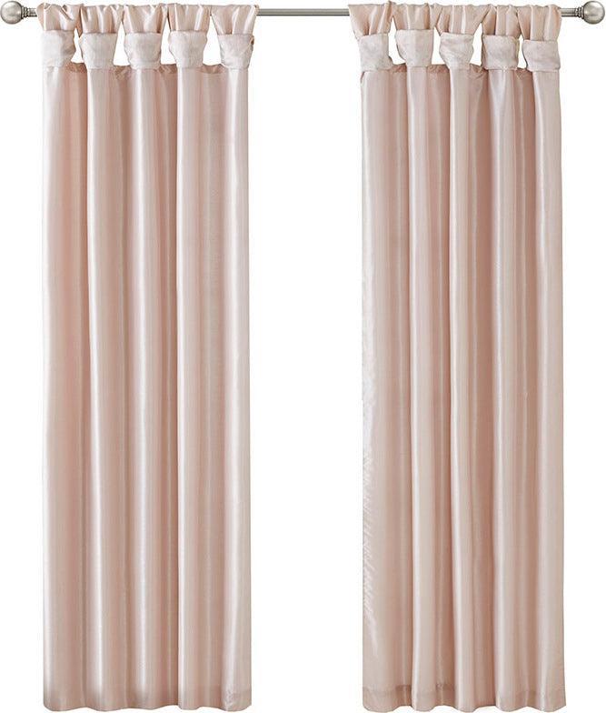 Olliix.com Curtains - Emilia 120" Twist Tab Window Curtain Collection Blush