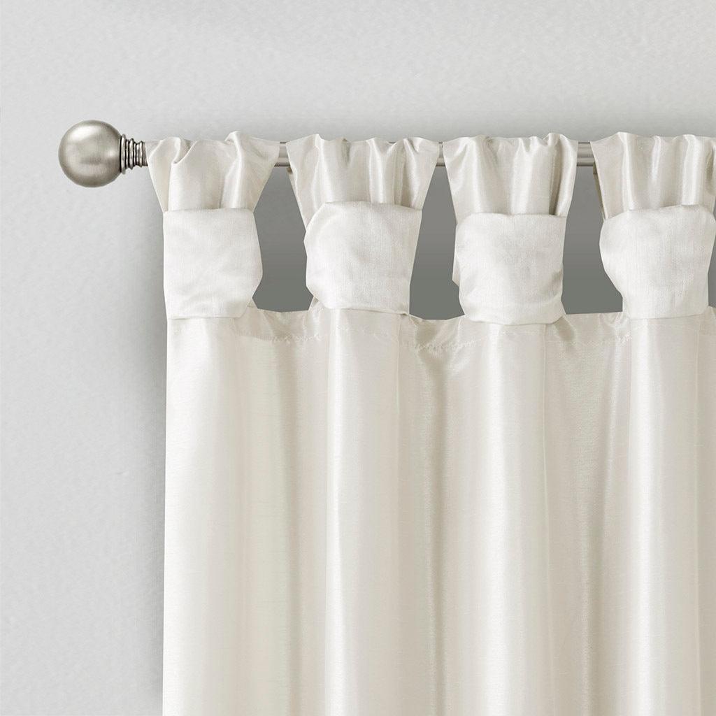 Olliix.com Curtains - Emilia 120" Twist Tab Window Curtain Collection White