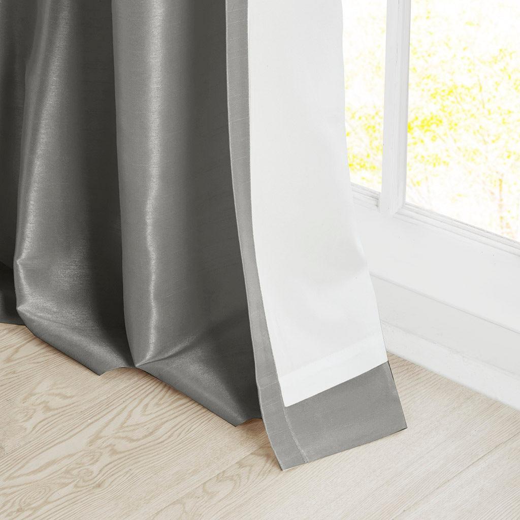 Olliix.com Curtains - Emilia 84 H Twist Tab Window Curtain Collection Charcoal