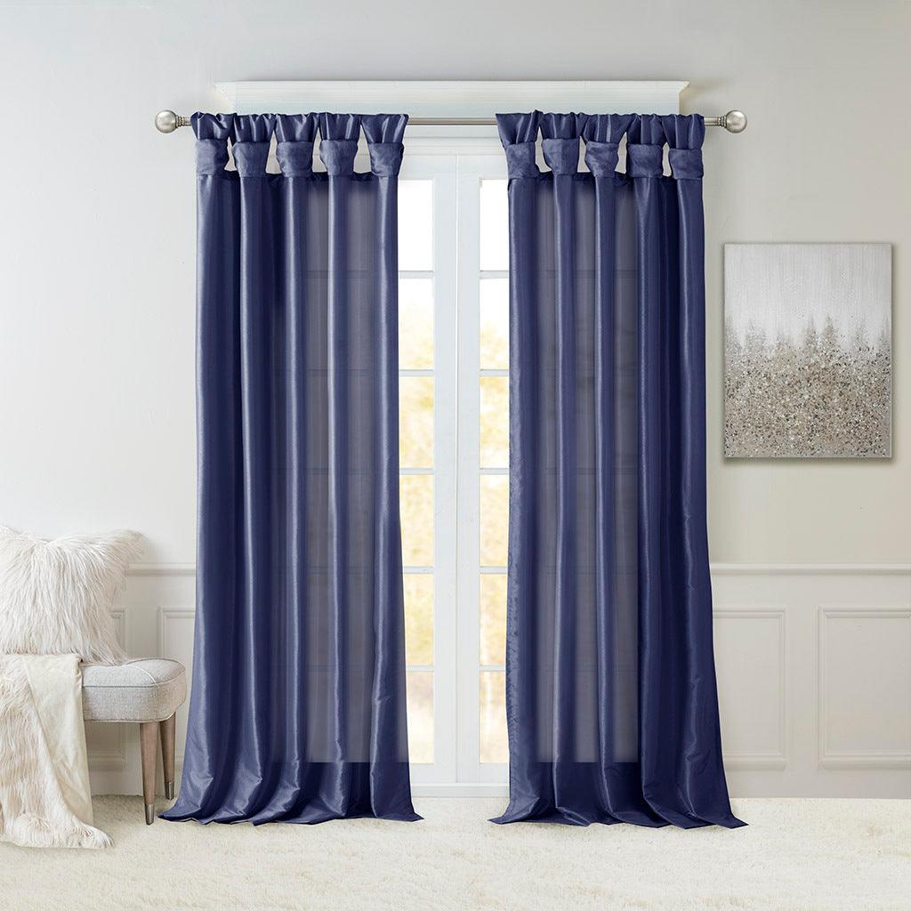 Emilia 84 Twist Tab Window Curtain Collection Navy