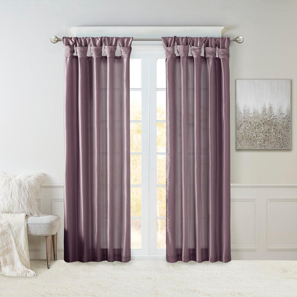 Olliix.com Curtains - Emilia 84" Twist Tab Window Curtain Collection Purple