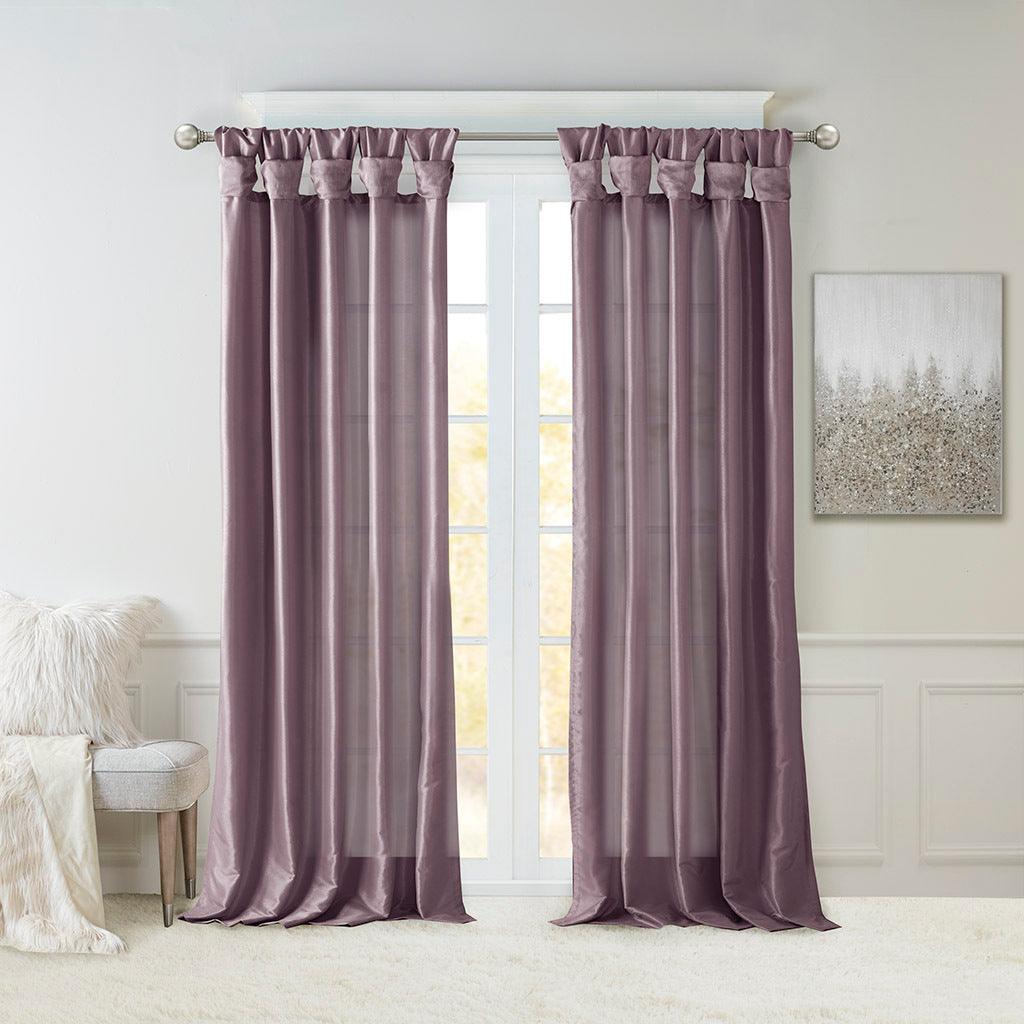 Olliix.com Curtains - Emilia 84" Twist Tab Window Curtain Collection Purple