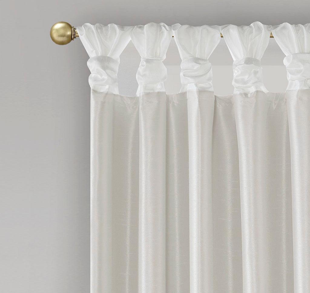 Olliix.com Curtains - Emilia 95" Twist Tab Window Curtain White