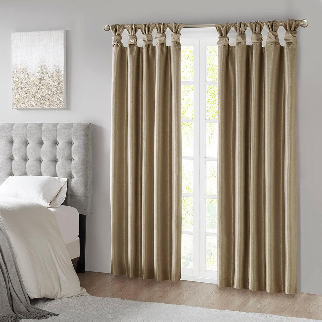 Olliix.com Curtains - Emilia Twist Tab 84" Window Curtain Collection Bronze