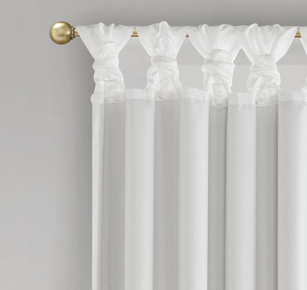 Olliix.com Curtains - Emilia Twist Tab Window Curtain Collection White