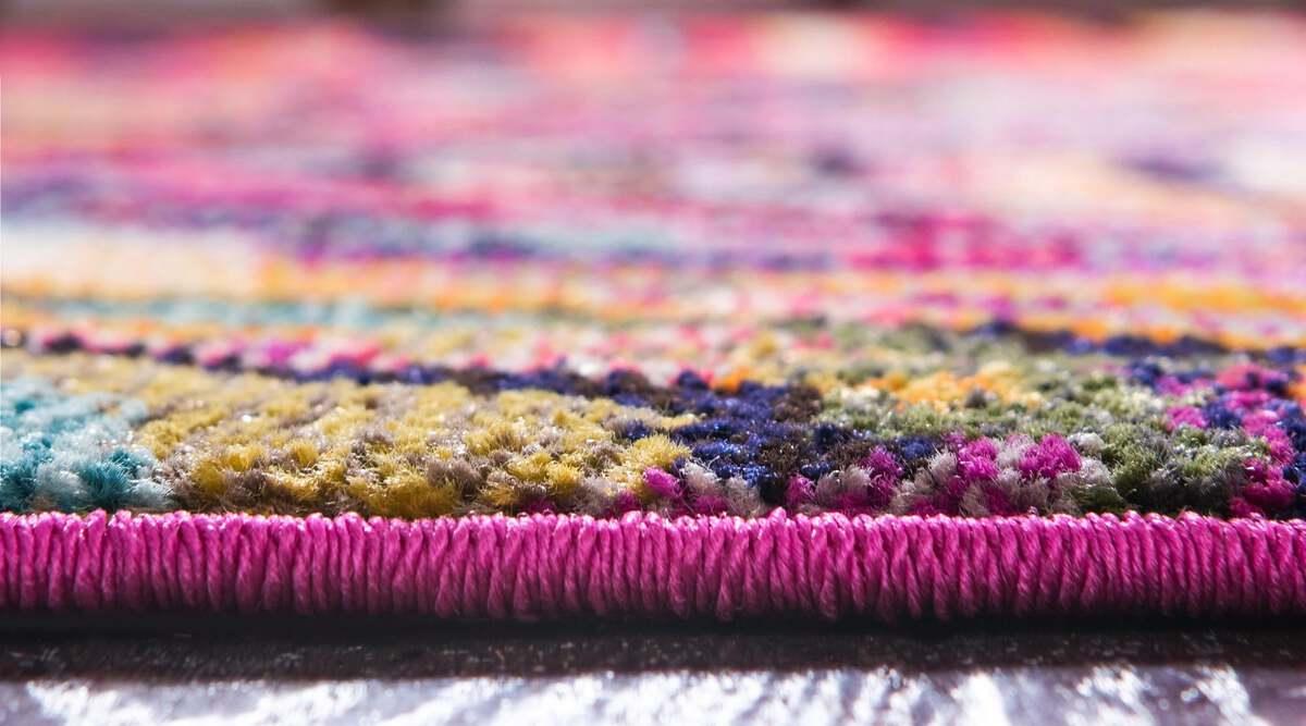 Unique Loom Indoor Rugs - Estrella Geometric Palace Multi & Pink