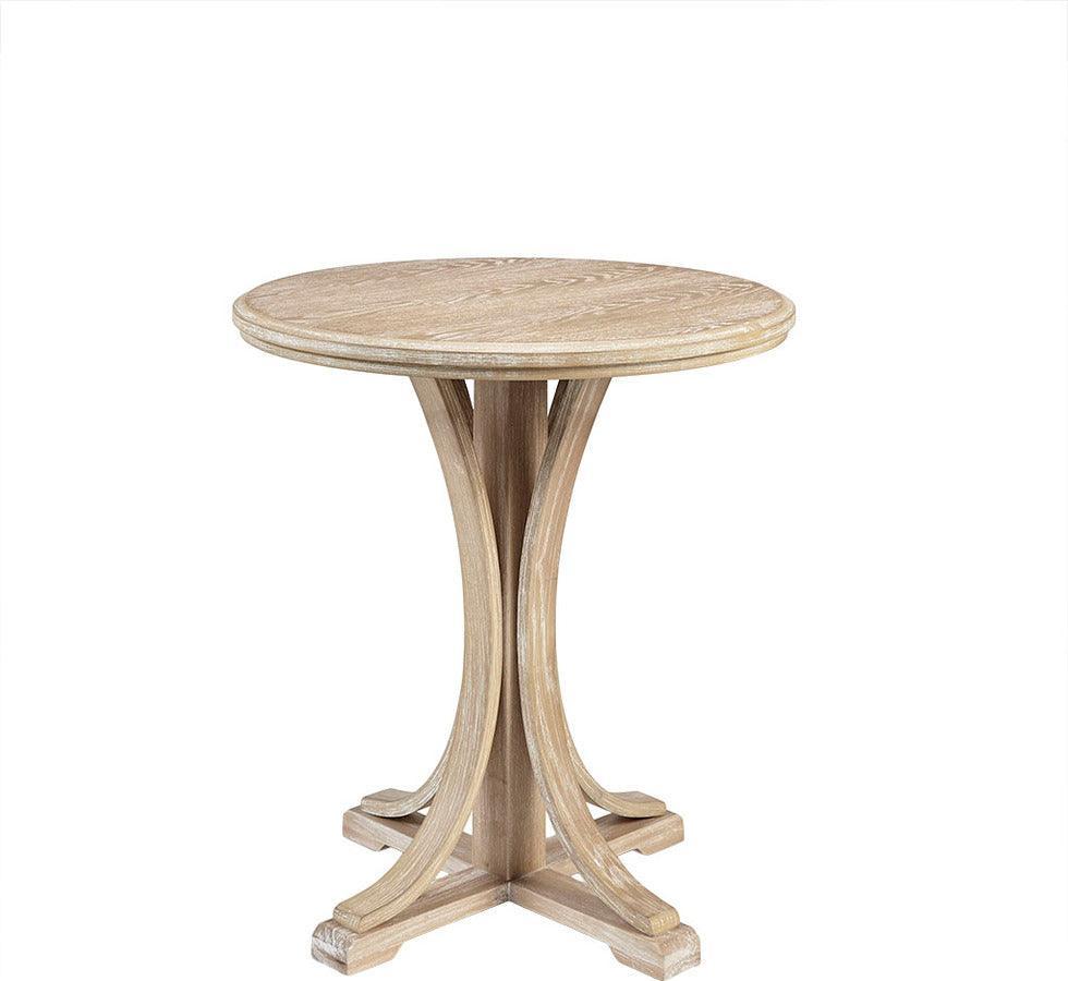 Olliix.com Side & End Tables - Fatima Farm House Round Accent Table 21"Diameter x 24"H Reclaimed Wheat