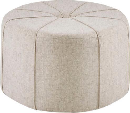 Olliix.com Ottomans & Stools - Ferris Traditional Oval Ottoman 48.5"W x 32.5"D x 18"H Cream