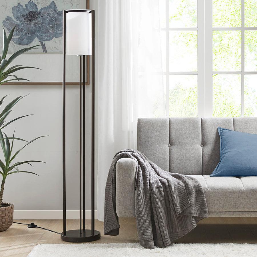 Shop Metal Bamboo Floor Lamp 59.5H Black/Natural, Floor Lamps