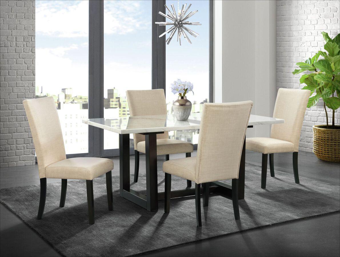 Elements Dining Tables - Florentina Dining T Able With White Marble