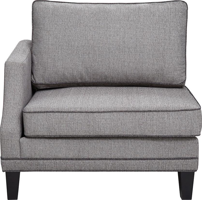 Olliix.com Accent Chairs - Gordon Traditional Modular Chair Left Arm 37.125" x 36" x 35.5" Gray