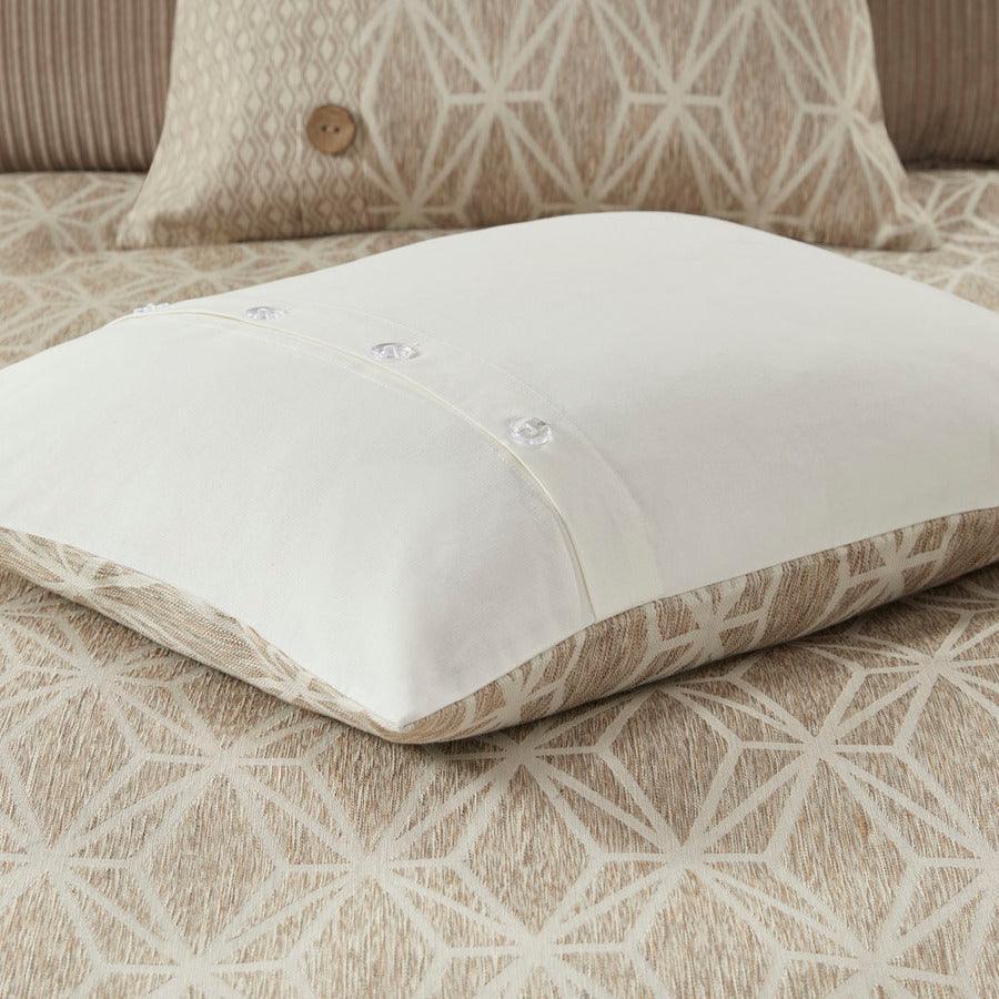 8pc Queen Essence Oversized Clipped Jacquard Comforter with Euro Shams and  Throw Pillows Bedding Set Ivory - Madison Park