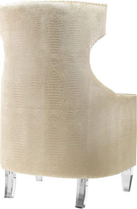 Tov Furniture Accent Chairs - Gramercy Gold Croc Velvet Wing Chair