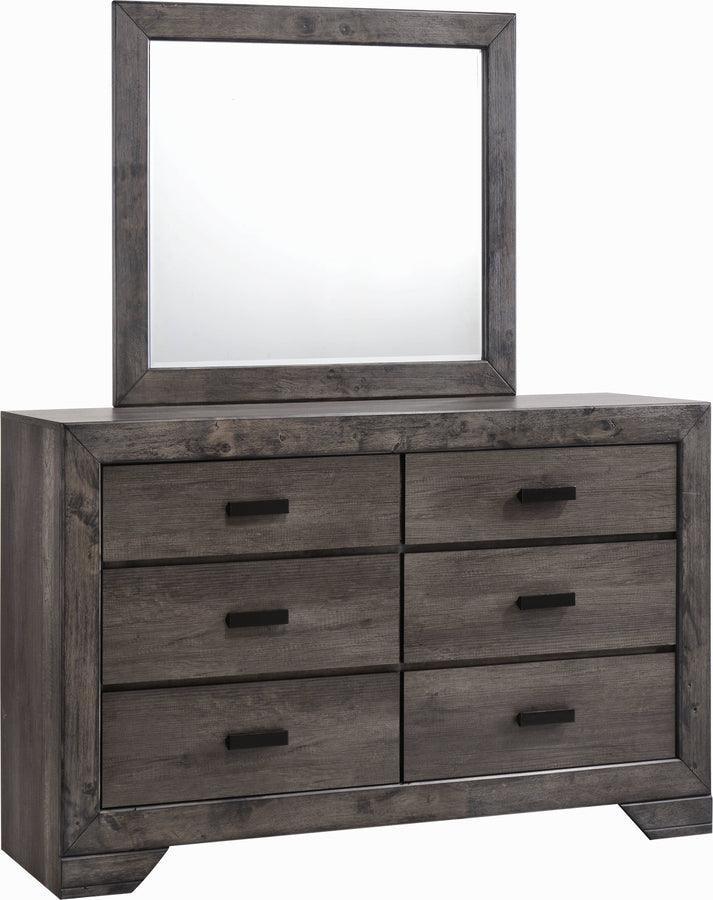 Elements Bedroom Sets - Grayson King Storage Poster 4PC Bedroom Set Grey Oak