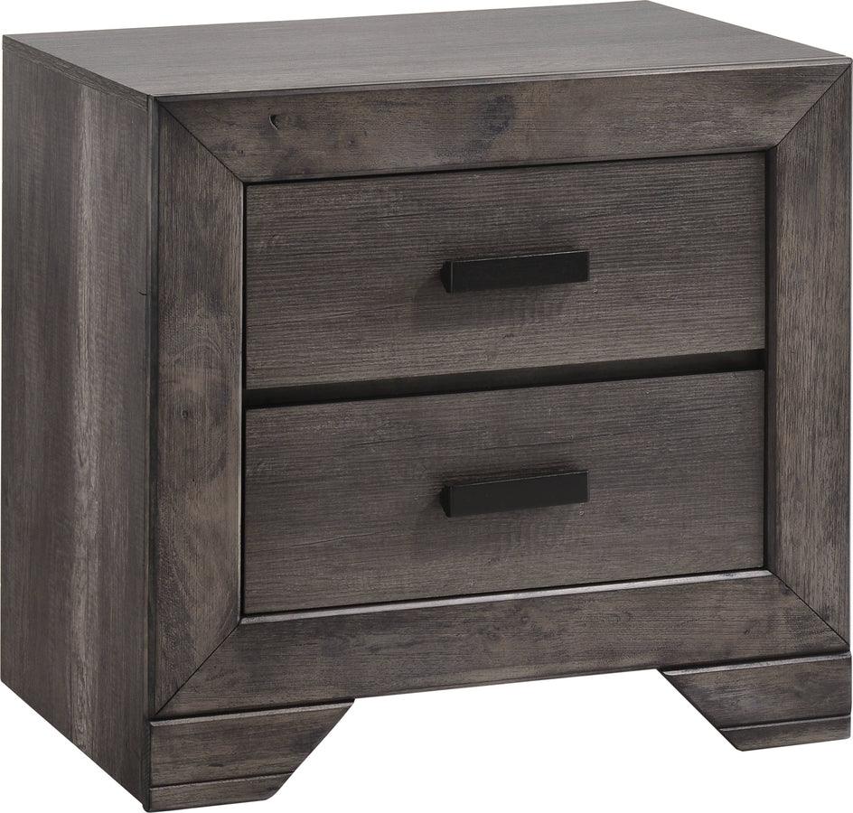 Elements Bedroom Sets - Grayson King Storage Poster 4PC Bedroom Set Grey Oak