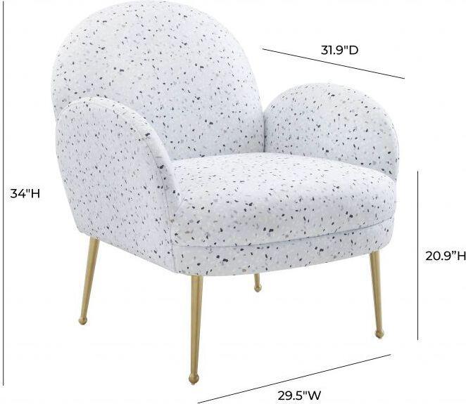 Tov Furniture Accent Chairs - Gwen Terrazzo Velvet Chair