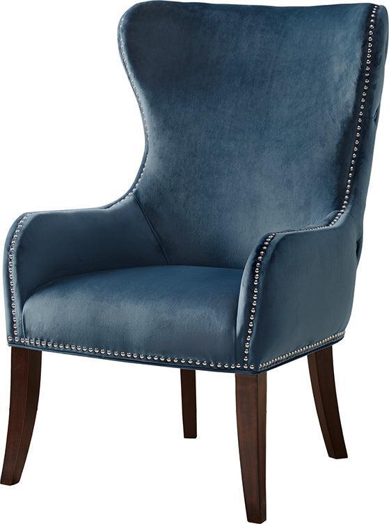 Olliix.com Accent Chairs - Hancock Button Tufted Back Accent Chair Blue