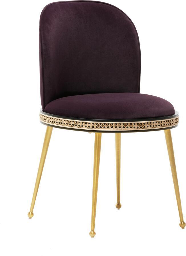 Tov Furniture Dining Chairs - Harley Eggplant Velvet Dining Chair Eggplant