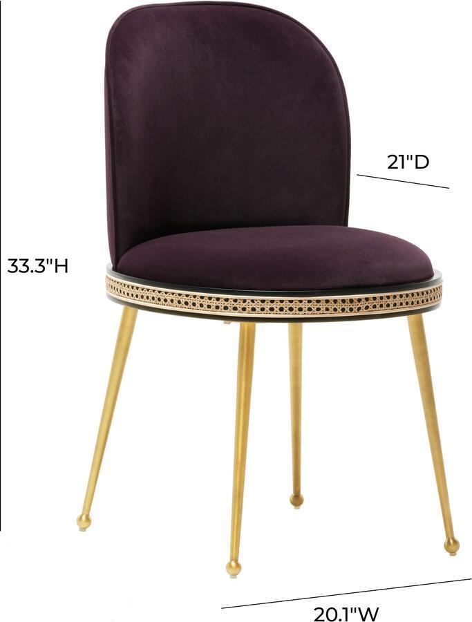 Tov Furniture Dining Chairs - Harley Eggplant Velvet Dining Chair Eggplant