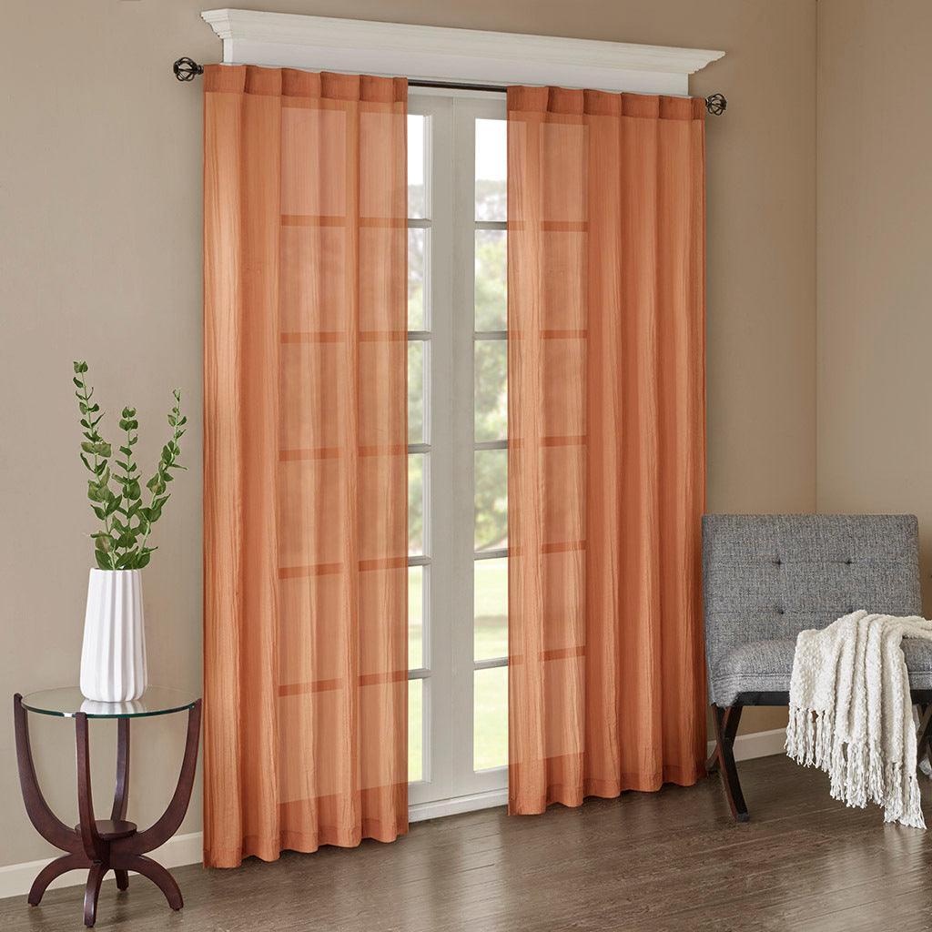 Olliix.com Curtains - Harper 95" Solid Crushed Window Panel Pair Spice