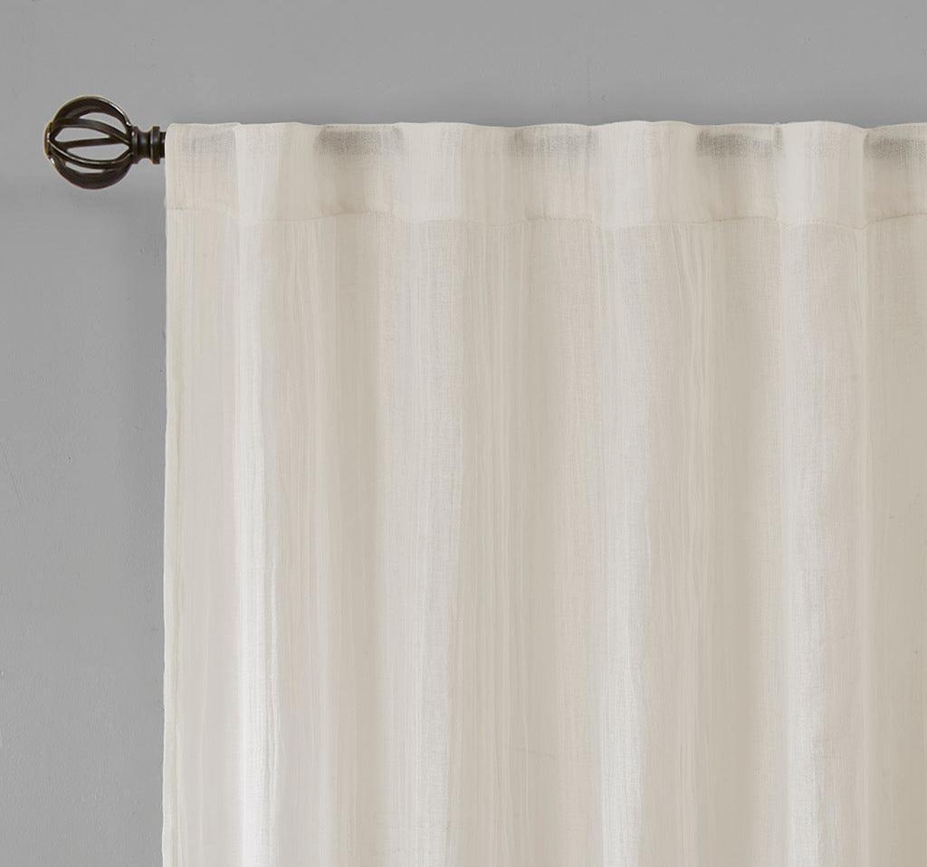 Olliix.com Curtains - Harper 95" Solid Crushed Window Panel Pair White