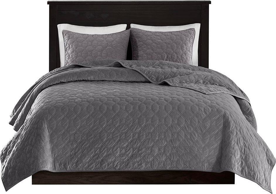 Olliix.com Comforters & Blankets - Harper Full/Queen Coverlet & Bedspread Gray