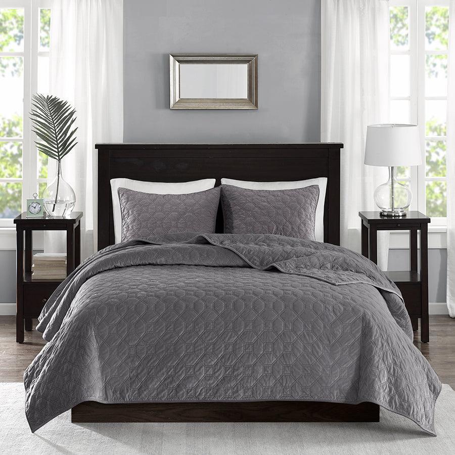 Olliix.com Comforters & Blankets - Harper Full/Queen Coverlet & Bedspread Gray